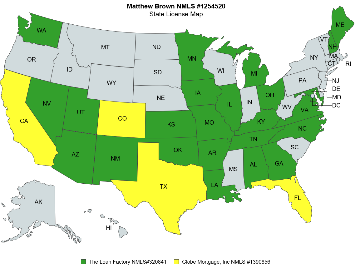 Licensed states map